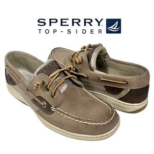 Sperry Top-Sider Women’s Size‎ 6.5M Ivyfish Metallic 3-Eye Boat Shoe Preppy